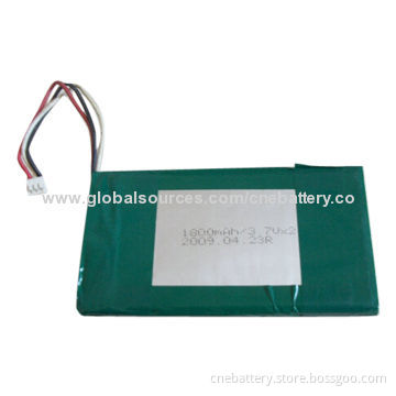 UL Marked Li-polymer Battery Cell Manufacturer, 3.7V, 1,800mAh, Dimensions 10.0 x 34 x 50mm